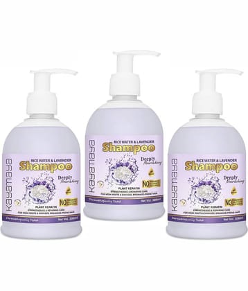 Rice Water Shampoo with Rice Water, Rice Keratin & Lavender Oil - Pack of 3