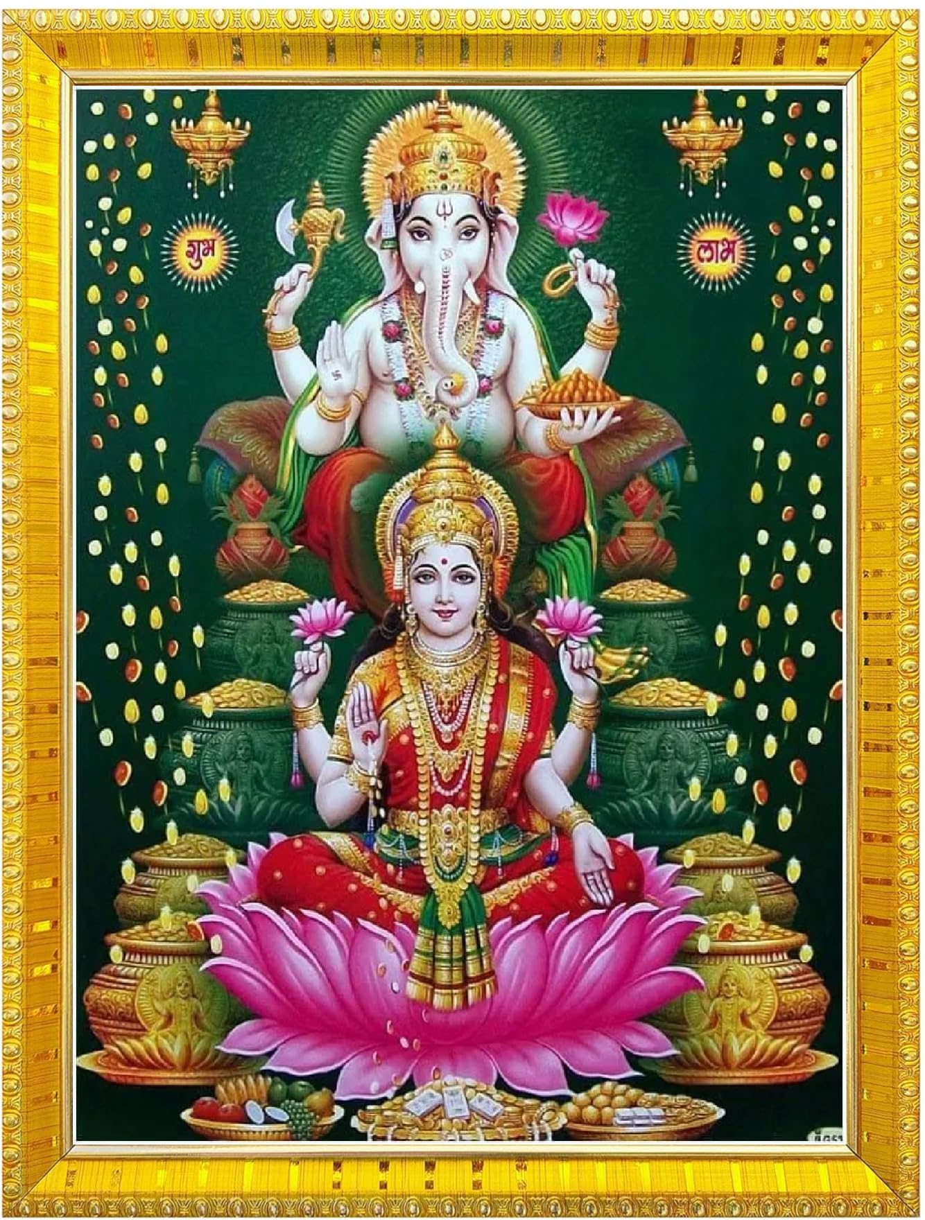 NOKKES Laxmi Devi Maa Mata Photo Frames Religious Photo frame 5X7 Inch Photo Frame_W48