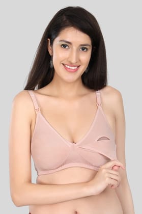 Bamboo Fabric Nursing Bra Maternity Bra For Breast feeding Women | Peach Bamboo Fabric Nursing Bra Maternity Bra For Breast feeding Women | Peach