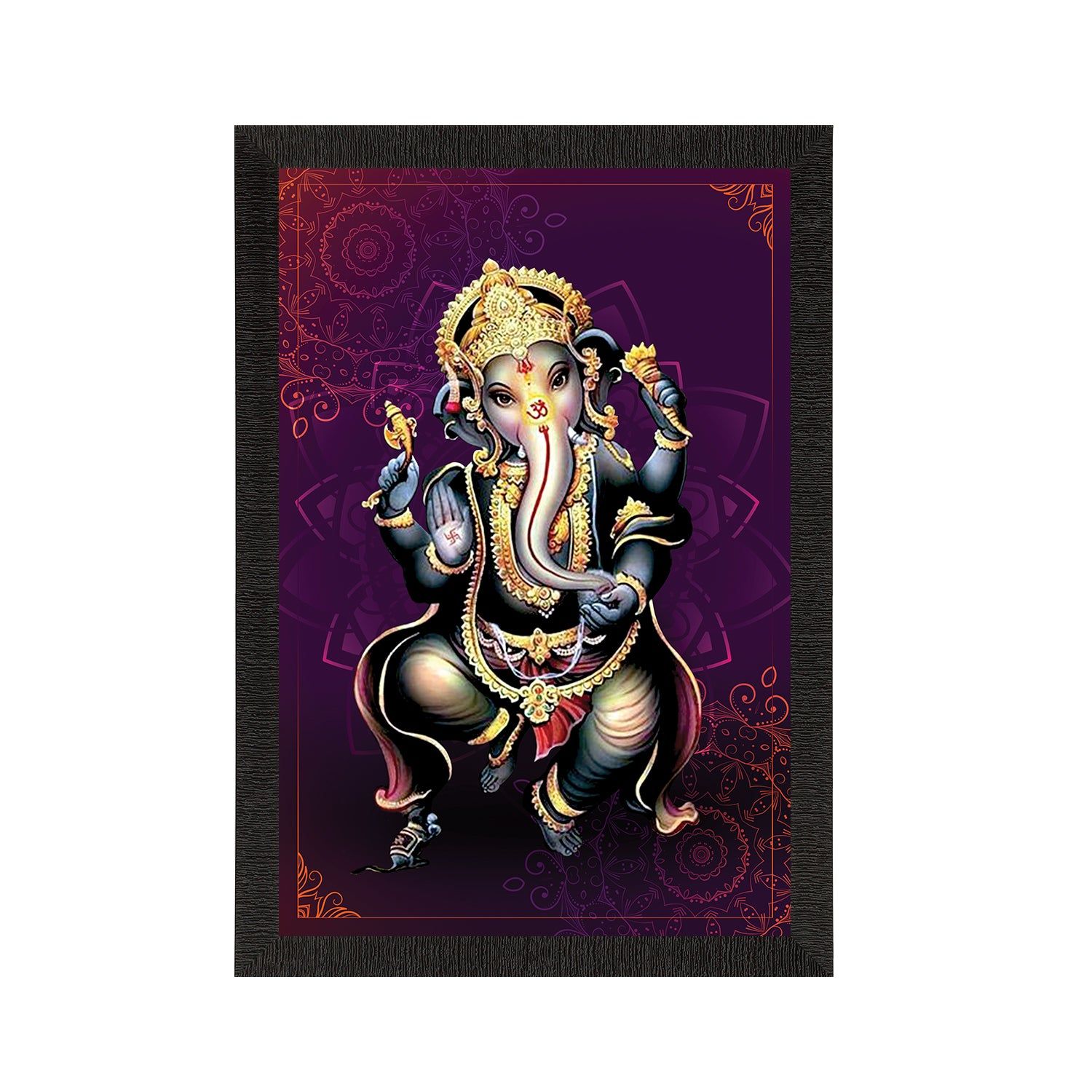 Lord Ganesha Satin Matt Texture UV Art Painting