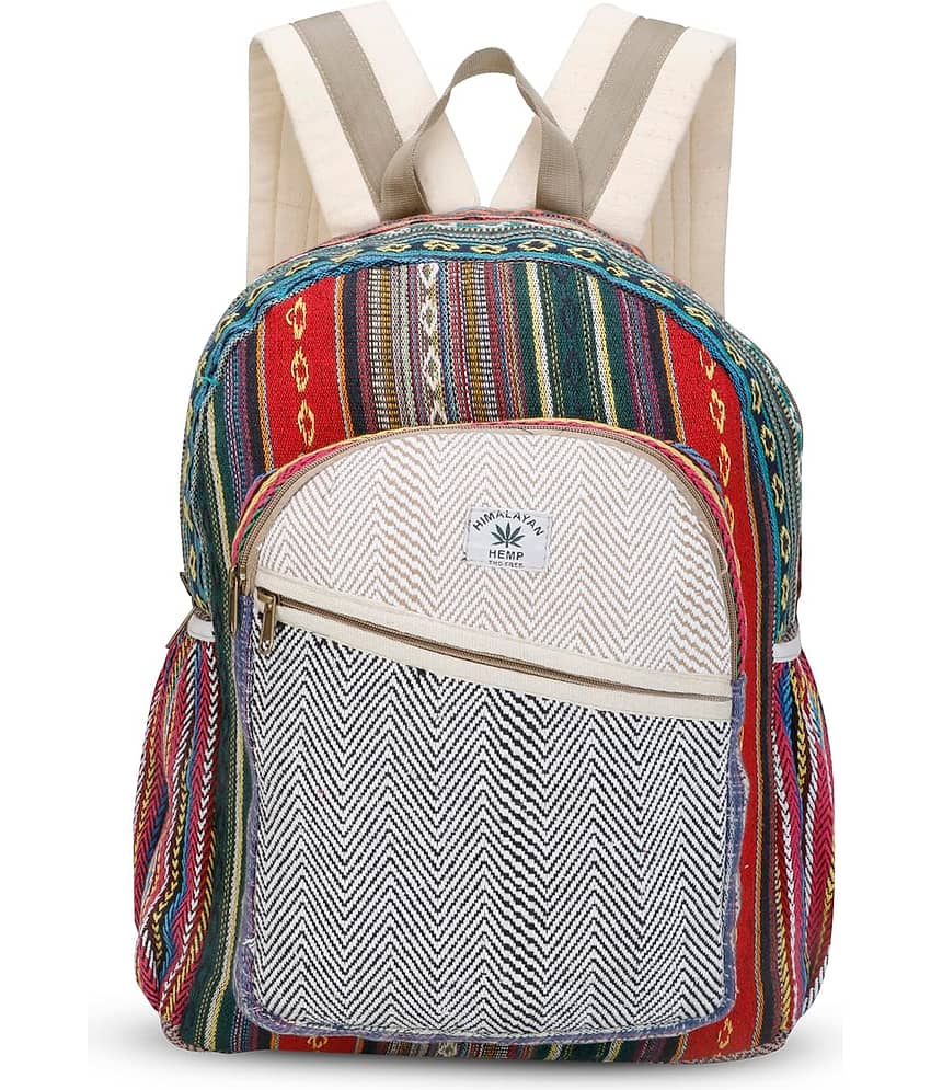 Gau Sudh Multicolor Canvas Backpack ( 5 Ltrs )