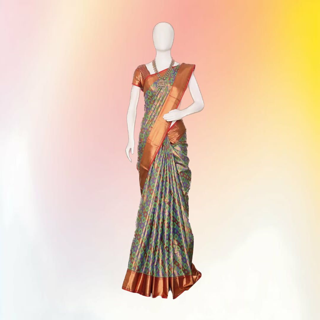 Traditional Pattu Silk Saree (Multicolor) | Rich Zari Border | Festive & Wedding Wear