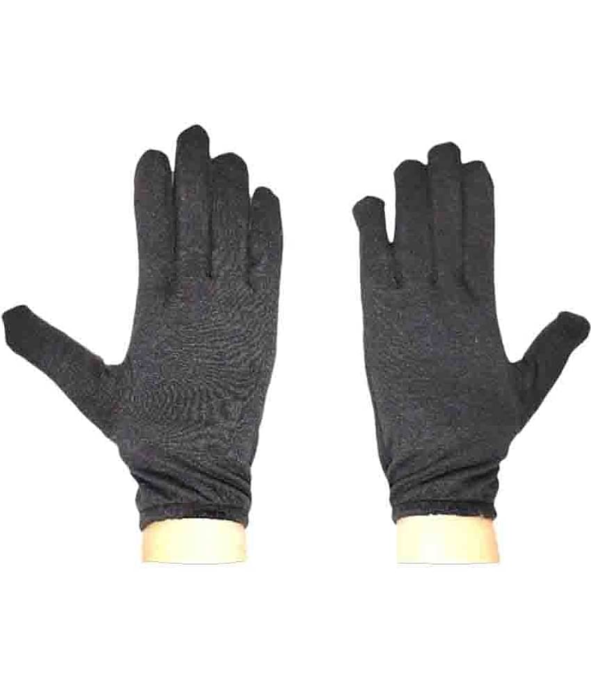 Tahiro Black Cotton Full Fingered Gloves - Pack of 1