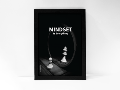 FRAMED "Mindset Is Everything" Poster – A4 Size - Motivational Theme