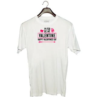 UDNAG Unisex Round Neck Graphic 'Valentines Day | 14 feb bemy valentine happy valentine day' Polyester T-Shirt White