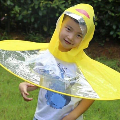 Duck Design Kids UFO Raincoat (Yellow, Free Size) | Waterproof Protection | Rainy Season