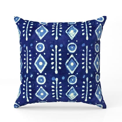 Rangoli indigo-Velvet Cushion / 16x16 / without