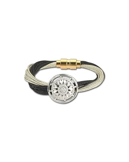 AABHA Silver Kada Bracelet for Women (Silver,Black,gold)