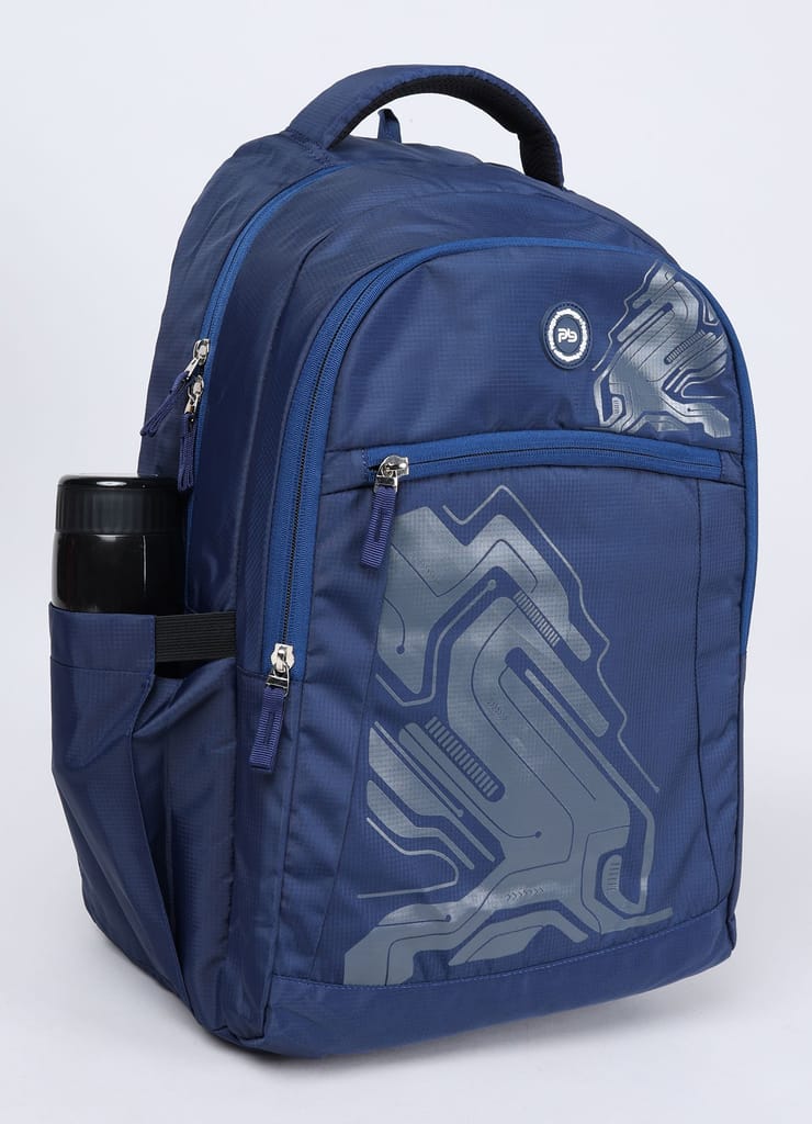PB Pearlbags EXCEL 26L Printed Laptop Backpack With Rain Cover,USB Charging Port,2 Compartment,Premium Fabric,Water Resistant Anti Theft,School & College Bag for Boys and Girls,Office & Travel Bag for Men and Women,49X31X17 Cms