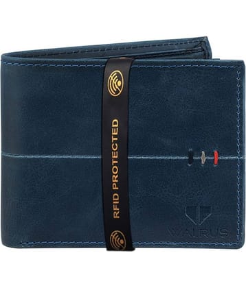 Walrus PU Blue Casual Regular Wallet