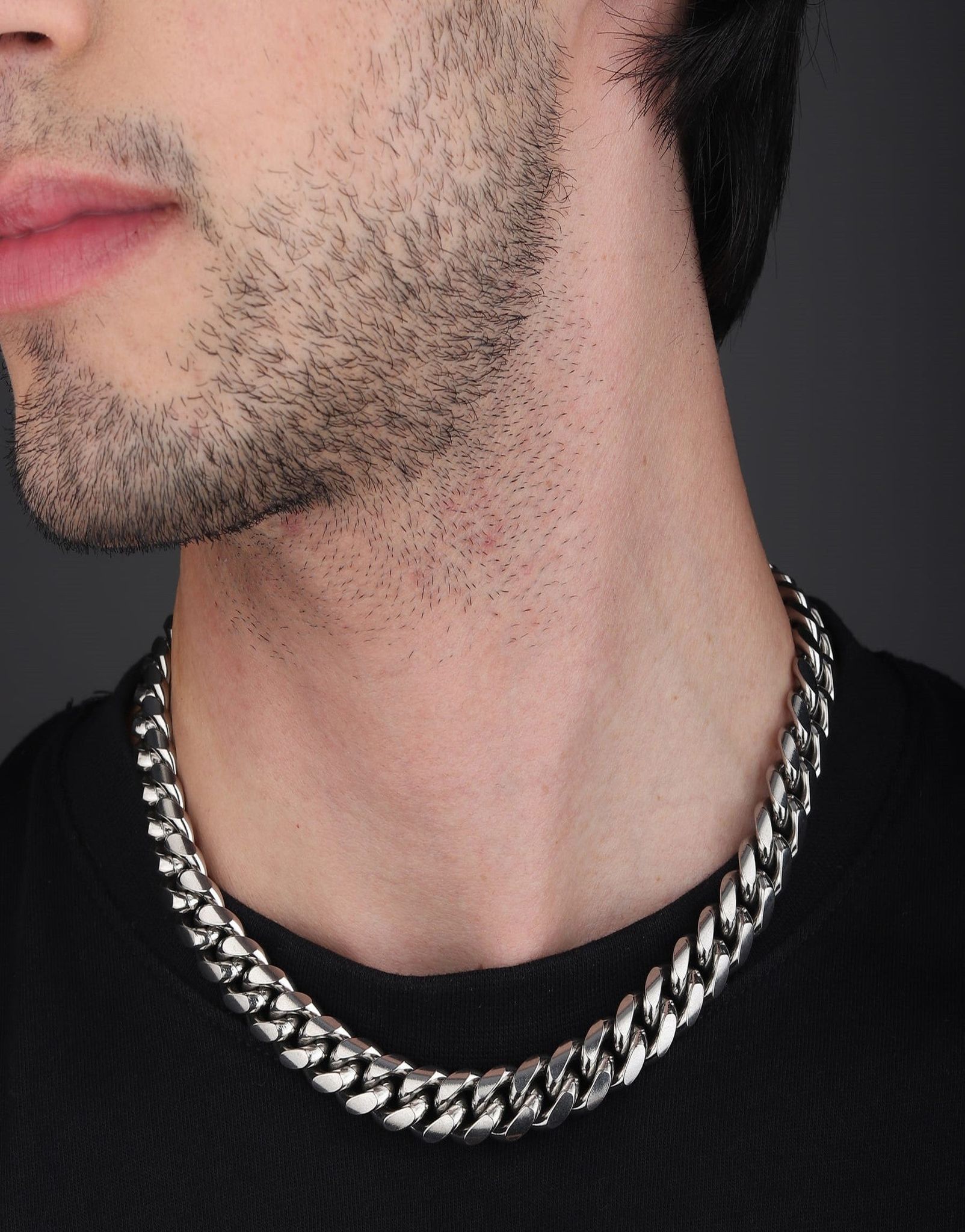 Clean Cuban Chain 12 mm-18 Inches / Silver