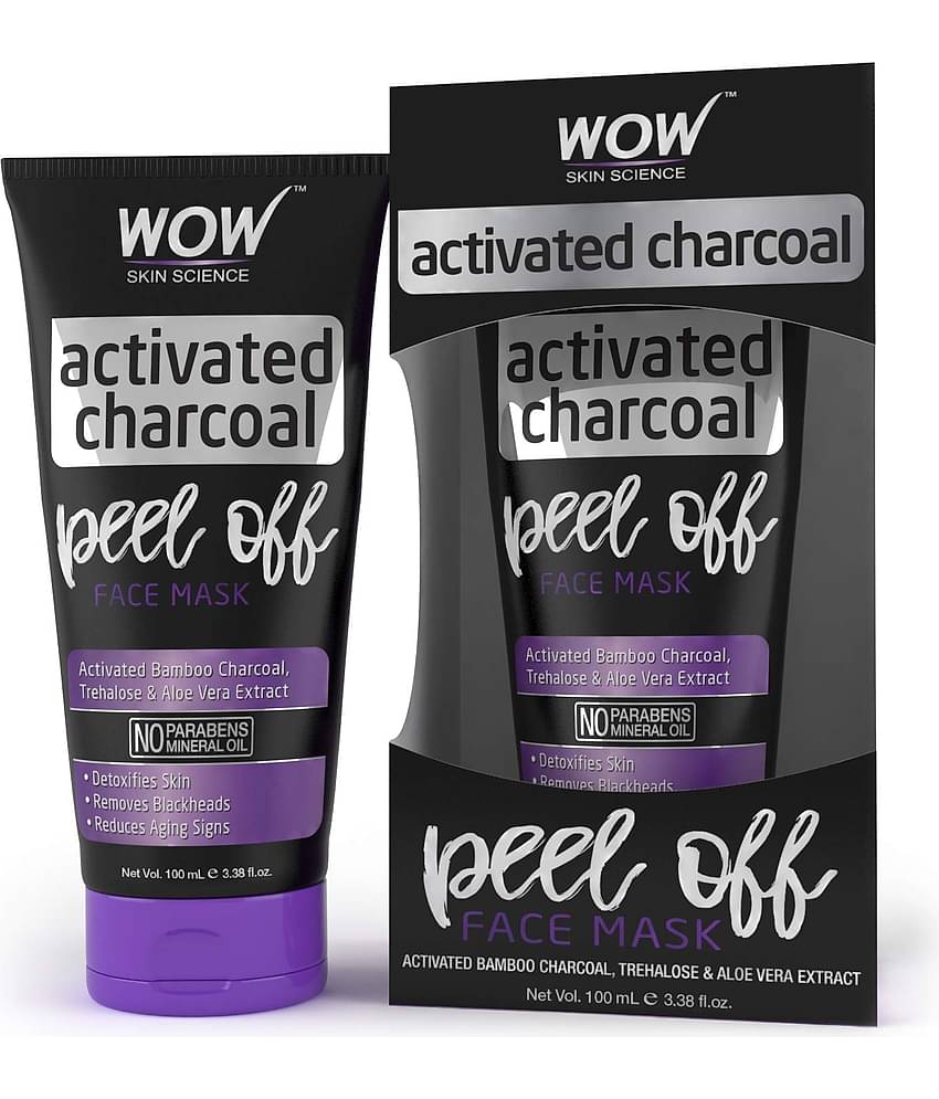 WOW Skin Science Activated Charcoal Face Mask - Peel Off - No Parabens & Mineral Oils (100mL)