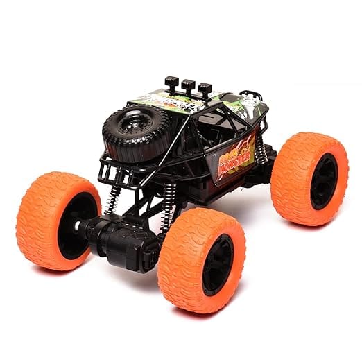 Braintastic Rechargeable RC Remote Control Rock Monster Crawler 4WD, 1.18 Scale, High Speed Rock Climber Racing Car Toys for Kids