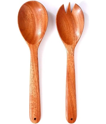TFS - Brown Wood Mixing Spatula ( Pack of 2 )
