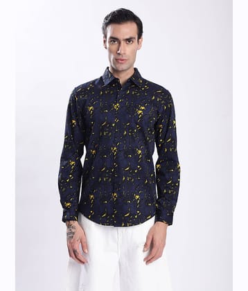 Bene Kleed 100% Cotton Slim Fit Printed Full Sleeves Men's Casual Shirt - Blue ( Pack of 1 )