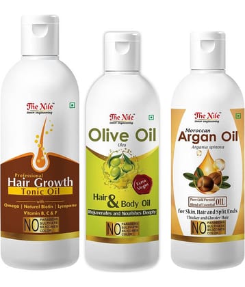 The Nile HairTonic Oil 150 ML +Argan Oil 100 ML + Olive Oil 100 ML 350 mL Pack of 3