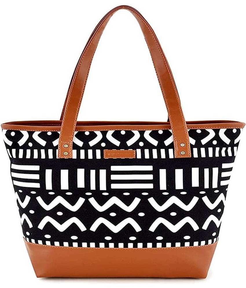 Lychee Bags Tote Bag Canvas Set of 1 ( Black )