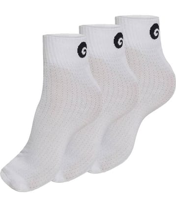 Omtex - Cotton Men's Self Design White Ankle Length Socks ( Pack of 3 )