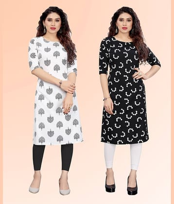 KETAKI FASHION Pack of 2 Crepe Printed Straight Women's Kurti - ( Multicoloured )