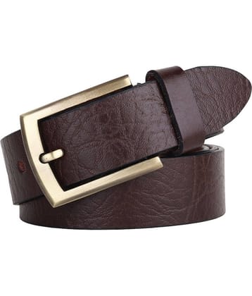 SUNSHOPPING - Brown 100% Leather Men's Formal Belt ( Pack of 1 )