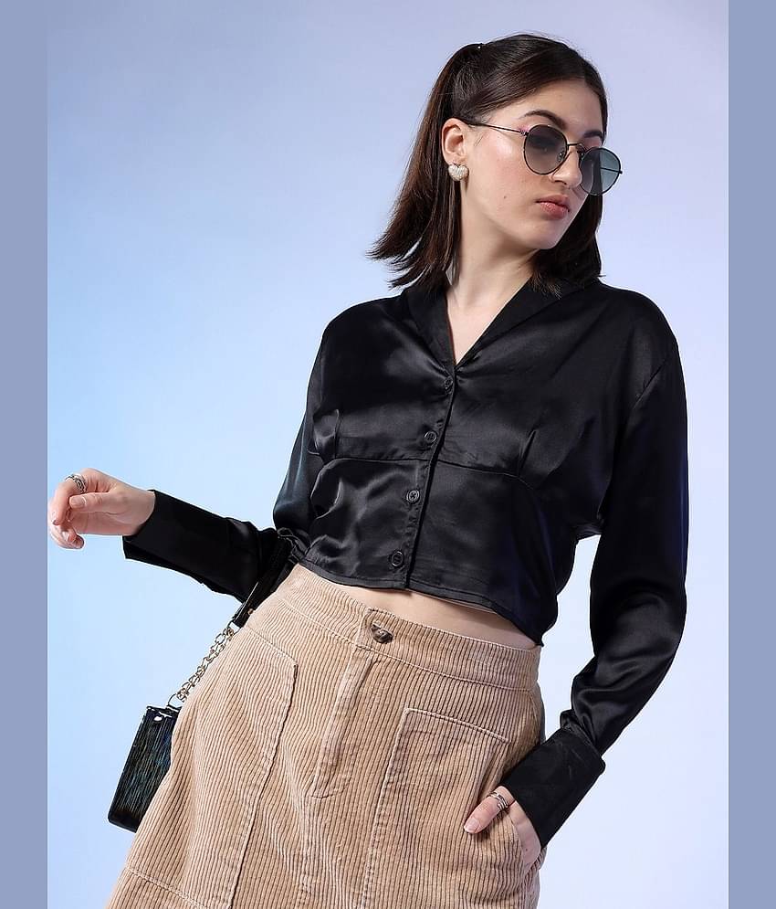 Freehand Women's Polyester Regular Top ( Black )