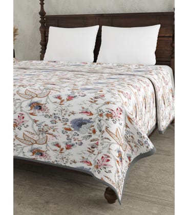 Floral Garden Collection  Pure Cotton Double Bed Dohar Blanket