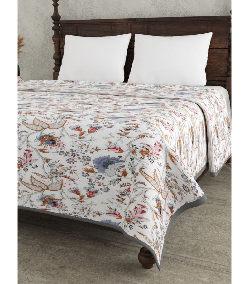 Floral Garden Collection  Pure Cotton Double Bed Dohar Blanket