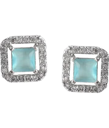 Jewar Mandi - Navy Blue Stud Earrings ( Pack of 1 )