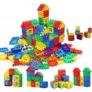 Colorful Plastic Building Blocks Set for Kids Small Size - 72 Pieces