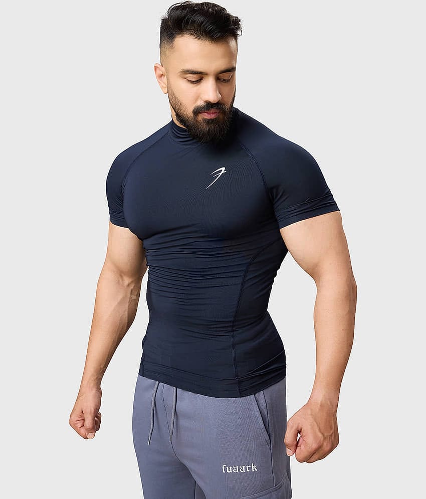 Fuaark Black Polyester Slim Fit Men's Compression T-Shirt ( Pack of 1 )