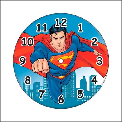 The Magical Gifts Superman Wall Clock for Kids Bedroom Ideal Gift for Boys Girls Superhero Fans Home Decor DC Comics Style (8 INCH)