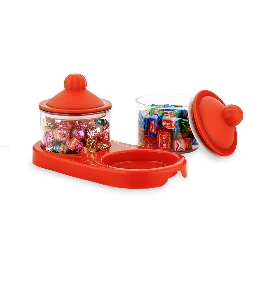 Rajwadi Design Container |Transparent Kitchen Storage |With Tray