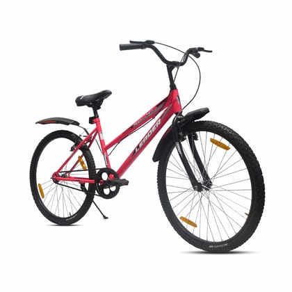 Leader Urban Girl 26T City Bike Single Speed For Girls/Ladies | Ideal For 12+ Years 26 T Girls Cycle/Womens Cycle (Single Speed, Pink, Black)
