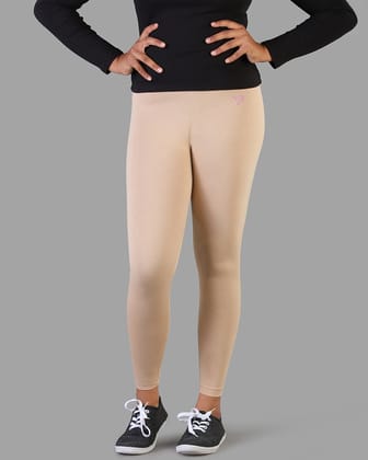 Kids Cotton Ankle Legging-20 / Butter Scotch