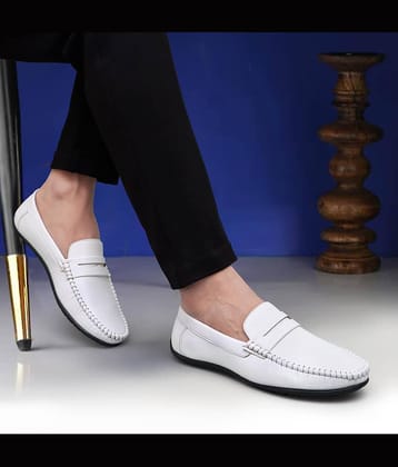 SHUAN White Men's Penny Shoes