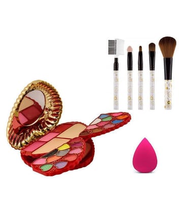 Adbeni Heart Shape Mini Makeup Kit With Puff & Brushes Makeup Kit Pack of 3 27