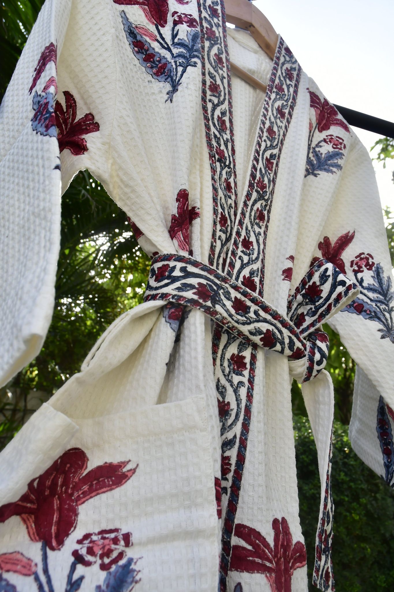 Peace Lily Waffle Bathrobe: Spa Comfort