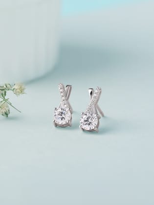 American Diamond 0.75 Carat Solitaire Stud Earrings In 925 Sterling Silver