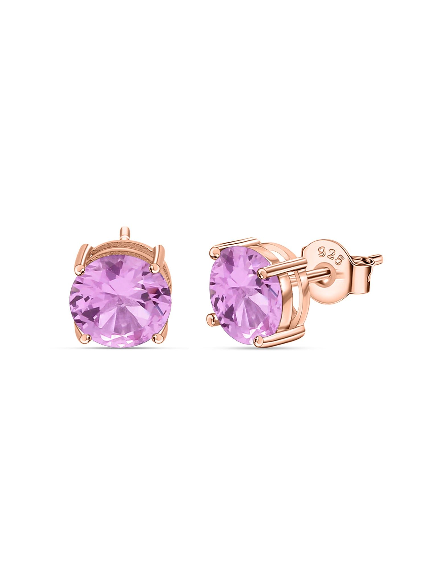 2 Carat Rose Gold Pink Daily Wear Stud Earrings For Women