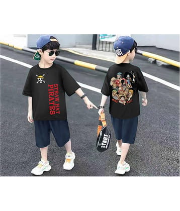 Billyball Pack of 1 Boys Cotton Blend T-Shirt & Shorts Set ( Black )
