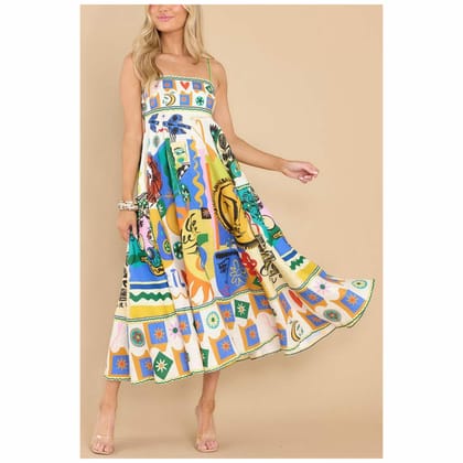 Travis midi dress-XS / Beige