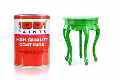 1001 Fast Drying FD Enamel Paint FAST SET ST 7-10 Min Drying Multi-Surface for Metal, Wood, Non-Metal & Asbestos Finish High Gloss Industrial Quality - Parrot Green 1 L 1001 Fast Drying FD Enamel Paint FAST SET ST 7-10 Min Drying Multi-Surface for Metal, Wood, Non-Metal & Asbestos Finish High Gloss Industrial Quality - Parrot Green 1 L