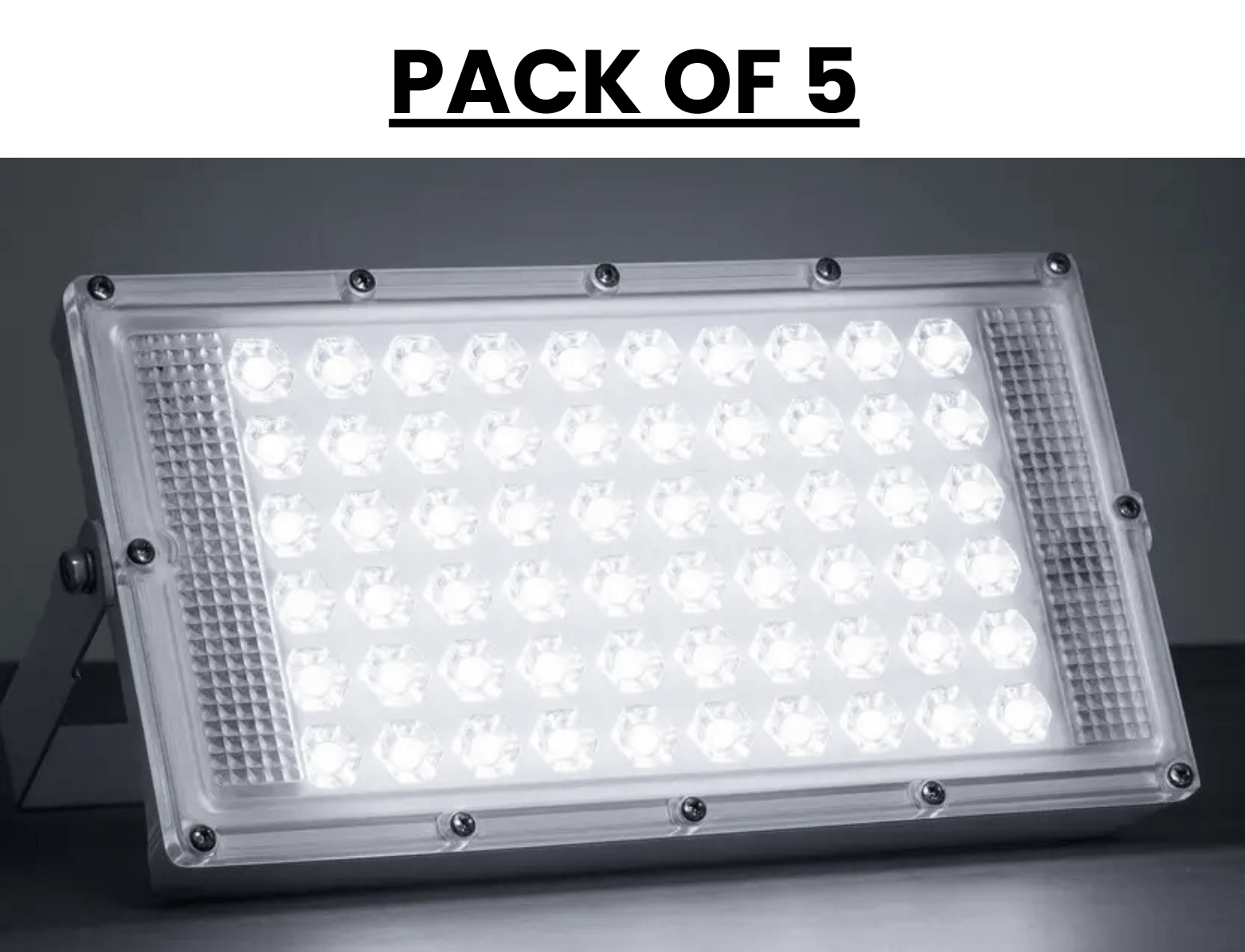SPARKWORLD 50 Watt Outdoor Brick Flood Light | (Pack of 5) | Outdoor Lamp (White) | Size: 10cm | Colour: White (Pack of 5)