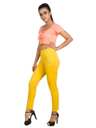 135AFR 4Cats Plus Size Royal Kurti Pants - Yellow