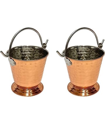 Dynore Stainless Steel Serving Bucket 500 ml Copper ( Set of 2 )