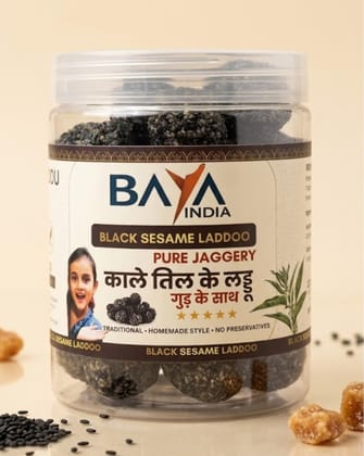 Baya India Black Til Ladoo | Kale Til Laddu with Jaggery & Ghee | Sweet | No Preservative | Energy Booster | Rich in Calcium & Iron | Homemade Style | Soft & Crunchy Baya India Black Til Ladoo | Kale Til Laddu with Jaggery & Ghee | Sweet | No Preservative | Energy Booster | Rich in Calcium & Iron | Homemade Style | Soft & Crunchy