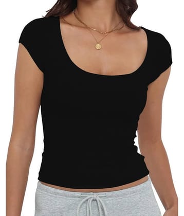 THE BLAZZE Women's Cotton Crop Top ( Black )