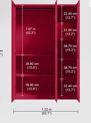 Neolite 3-Door Steel Almirah (Textured Bluejay)