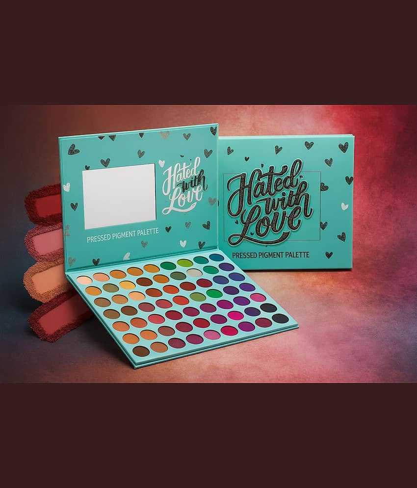 BLUSHIS Beauty 63 Color Matte Shimmer Glitter Hated with Love Eye Shadow Palette Combo