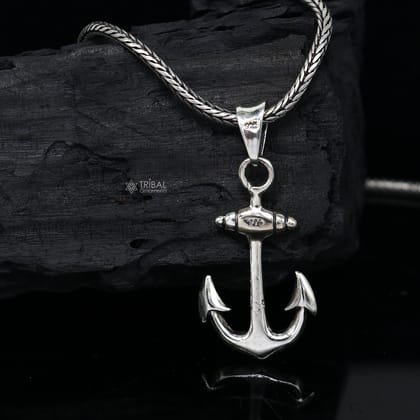 925 pure silver ANCHOR pendant best gifting pendant, wheat chain necklace locket best gifting delicate unisex  jewelry NSP738-Only pendant